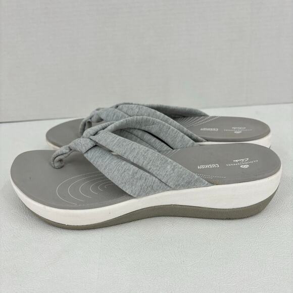 Clarks Cloudsteppers Arla Gilson Thong Sandals Cushion Soft Gray Women's Size 10 - Picture 4 of 10